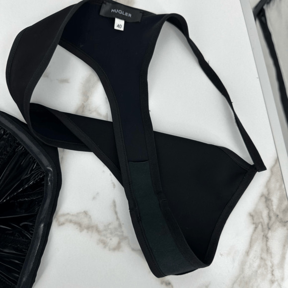 Mugler Womens Strapless Dress Size 40 Black Sheer Sexy Silk Whimsygoth - Picture 14 of 14